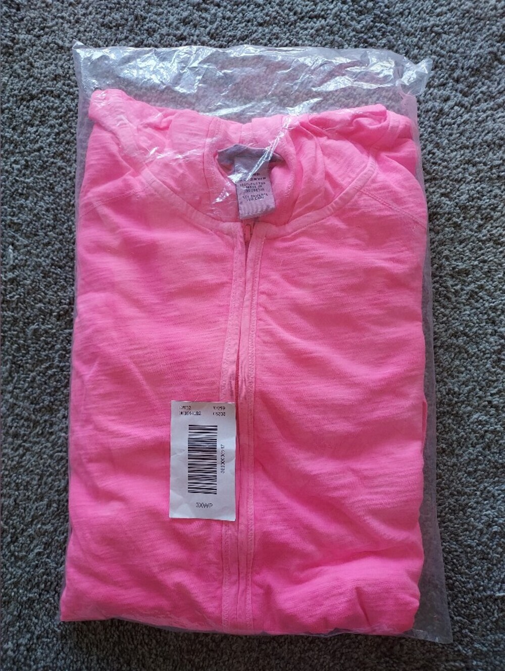 Catherines Pink Slub Cotton Zip Hoodie Size 3XWP NWT